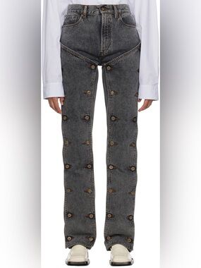 Y/Project Black Snap Off Jeans